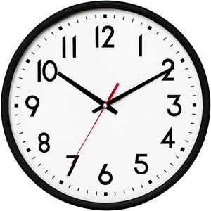 HZDHCLH Wall Clock Black,Silent Wall Clocks Battery Operated 10 Inch Modern Non Ticking Analog Clock Decorative for Kitchen Bedroom Living Room Office Classroom