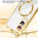 TOBOVON Slim Thin for Samsung Galaxy S25 Edge Case, Compatible with MagSafe, Built-in Camera Lens Protector, Shockproof Protective Phone Case, Soft Electroplated Clear Cover, Gold