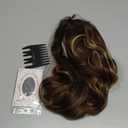 BARSDAR Wavy Brown Highlight Wig - 18 Inch Medium Length Brown Highlight Wigs for Women, Middle Part Natural Wavy Synthetic Shoulder Length Balayage Wigs Daily Party Halloween Wig