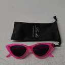 livho Retro Vintage Narrow Cat Eye Sunglasses for Women Clout Goggles Plastic Frame (Barbie Powder)