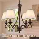 VIHOSE Set of 6 2.9" Top x 5.9" Bottom x 5.1" Height Lamp Shade with Petal Edge Chandelier Shades Fabric Scalloped Lampshade for Floor Wall Lamps Table Living Room Bedroom (Light Green Edge)