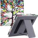 BOZHUORUI Stand Case for 7" Onyx Boox Go 7 Series (2024/2025 Released) & Boox Page e-Reader - Premium PU Leather Sleeve Cover with Two Hand Straps/Auto Sleep/Wake (Lucky Tree)