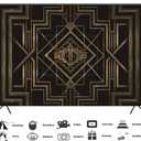 Leyiyi 10x8ft Great Black and Gold Birthday Photography Backdrop Adults Children Party Black and Gold Golden Banner Photo Studio Booth Background Newborn Baby Shower Decoration