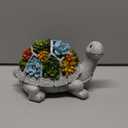 Nacome Solar Garden Outdoor Statues Turtle with Succulent and 7 LED Lights - Lawn Decor Tortoise Statue for Patio, Balcony, Yard Ornament - Unique Housewarming Gifts