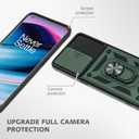 for OnePlus Nord N20 5G Case with Slide Camera Cover and 2pcs HD Screen Protector, 360° Rotation Ring Kickstand [Military Grade] Case for OnePlus Nord N20 5G -Green