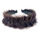 TOECWEGR Braided Headband WithTooth Wide Braid Messy Hair Hoop WomenFashion Hair Accessories, Dark Brown 