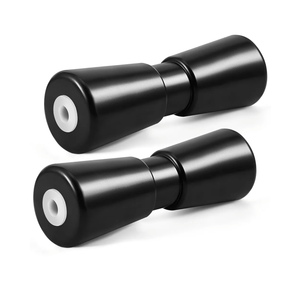 Bekith 2 Pack 8 Inches Heavy Duty Boat Trailer Roller, Black Rubber Shaft Keel, Rubber Bow Roller Boat Trailer Bow Stop Boat Trailer Accessories Replacement Boat Trailer Parts