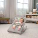 Ingenuity Nestle Vibrating Rocker, Lightweight Foldable Infant Seat with Breathable Fabric, 2-Position Recline, Mini Vibration Unit, 5-Point Harness, Travel Bag