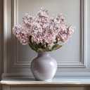 Ttranewsoo Fake Hydrangea Silk Flowers with Stems,Faux Hydrangea Artificial Flowers Purple for Home Wedding,Dried Hydrangea Artificial Flowers Bouquet Vase Decor 24"Light Purple 8pcs No Vase