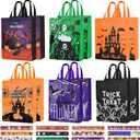 Tedmax Halloween Bags,12 Pcs Trick or Treat Bags Large,Halloween Tote Bag with 12 Pcs Slap Bracelets,Candy Bags for Party Supplies1511.6"3.9"