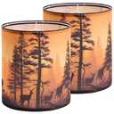 Deer Linen Tall Drum Lampshade set of 2, 9.8" Top x 9.8" Bottom x 11.8" High Lamp Shade, Lamp Shade Replacement for Table and Floor Lamps, Pendant Light, Handcrafted Lampshade, Easy Assembl