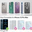3 x Magnetic Designed for iPhone 12 Pro Max Case [Military-Grade Drop Tested] [Compatible with Magnet] Slim Frosted Case for iPhone 12 Pro Max Case Phone Case (6.7"), Green