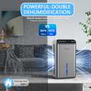 Dehumidifier for Home 1000 sq.ft - Small Quiet Dehumidifier with Auto Shut Off, Aromatherapy, 3 Gear Timer, Sleep Mode, 7-Color LED Light, Drain Hose for Bedroom, Bathroom, Basement, RV(Matte Silver)