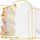Metal Arch Backdrop Stand and Cover Set, 7.3FT, 6.6FT, 6FT Arch Stand and Cover Set, BackdropArch for Party, Wedding, Birthday, and Graduation Ceremony (White)
