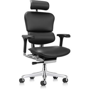 Ergohuman Eurotech LE9ERG Executive High Back Leather Swivel Chair - Office Chair with Tilt Tension Control, Tilt Lock, Back Angle & Height, Synchro Tilt, Seat Height & Depth, & Arm Height Adjustments