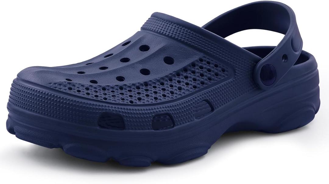 Beslip Comfortable Garden Clogs for Women and Men with Medium Arch Support (5.5-6 Women/4-4.5 Men, Navy Blue)
