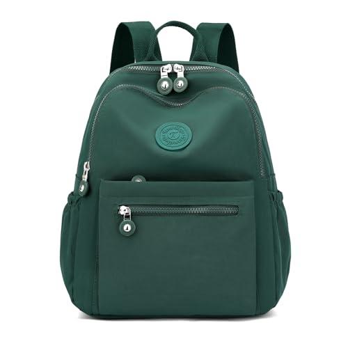 Tanweibago Mini Nylon Women Backpacks,11L Small Ladies backpacks Casual Lightweight Women Shopping Travel Daypack (Dark Green)