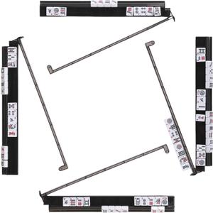 Mahjong Racks with Pushers, Anti-Slip Design Clear All-in-One Mahjong Racks and Pushers - Modern American Mahjong Tile Racks Set of 4 (Dark Gray)