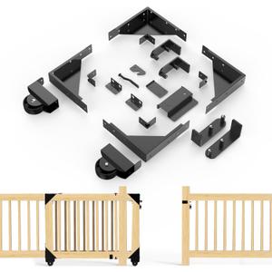 MOFEEZ Sliding Gate Kit Heavy Duty Rolling Gate Hardware Kit for Smooth Quiet Sliding Operation Black
