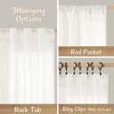 LAMIT Natural Linen Semi Sheer Curtains 84 Inches Long 2 Panels, Living Room Linen Textured Light Filtering Drapes Back Tab and Rod Pocket Neutral Window Panels for Bedroom/Sliding Door, 52 x 84 Inch