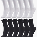 Duufin 12 Pairs Men's Crew Socks Mid Calf Casual Workout Gym Socks Plain Crew Athletic Sock for Men