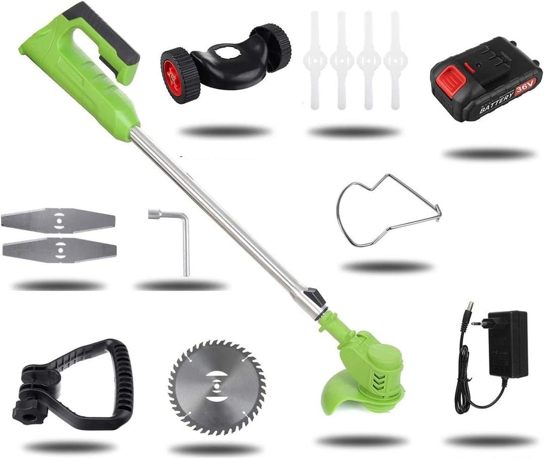 Electric Lawn Mower, Wireless Electric Grass Trimmer 2000W Portable Lawn Mower Adjustable Brush Cutter Weeder Pruning Tool Gardening Machine (Color : Type B, Size : Small)