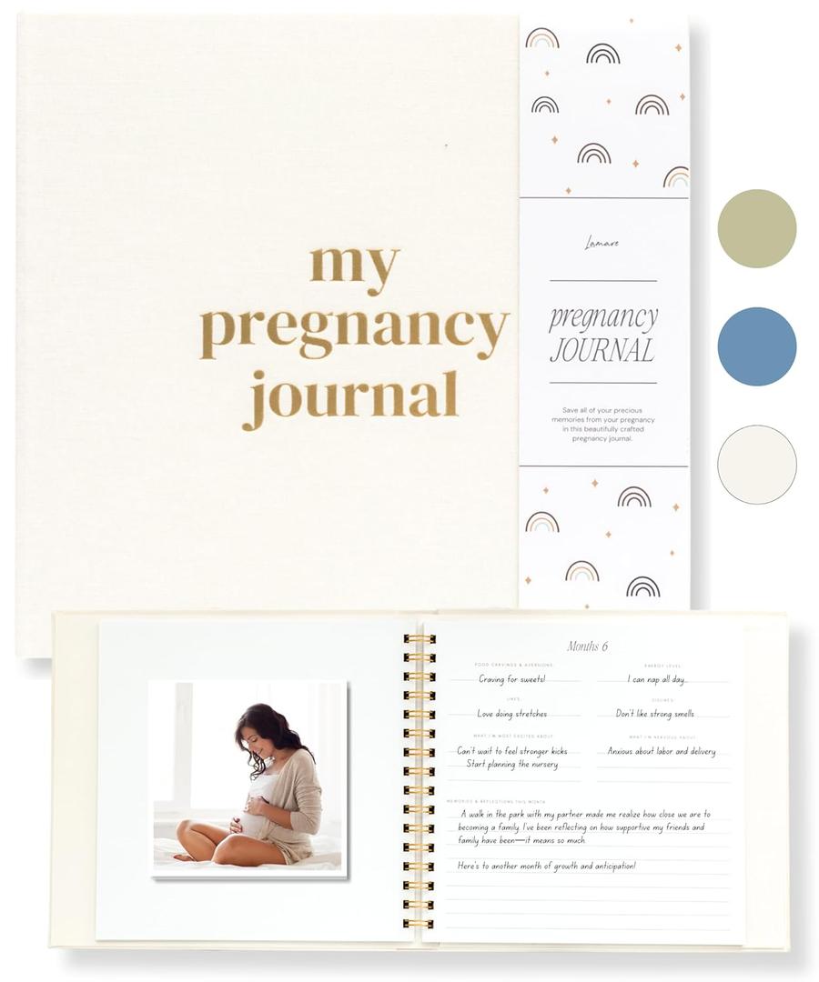Lamare Pregnancy Journal for First Time Moms  Pregnancy Planner, Sonogram Photo Album & Pregnancy Scrapbook for Expecting Moms  First Time Mom Gift, Pregnancy Must-Have (White)