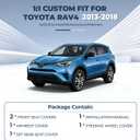 IKABEVEM Custom for Toyota RAV4 Seat Covers 2013 2014 2015 2016 2017 2018 LE, XLE, SE, Limited, Adventure, Platinum Full Set Faux Leather Seat Cover with Interior Accessories (Black)
