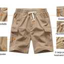 Buytop Boy's Corduroy Hiking Cargo Shorts Lightweight Kids Workout Shorts Casual Elastic Waistband Drawstring Girls Jogging Short with Multi Pockets(W1566Black-14)