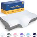 Adjustable Cervical Pillow for Neck and Shoulder Pain Relief, 5X Support Memory Foam Pillows for Sleeping, Orthopedic Traction Pillow Odorless, Bed Pillow for Side Back Stomach Sleeper (Standard (21.3" 14.1" 5.1"/3.5"), Grey)