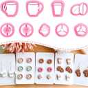KEOKER Polymer Clay Earrings Cutters, Afternoon Tea Clay Cutters, Cofffee Polymer Clay Cutters for Jewelry Making (studs clay cutters)