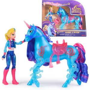 Unicorn Academy, Isabel & River Power of Friendship Set with Translucent Saddle & 2 Power Accessories, Dolls & Unicorn Toys for Girls Ages 4 and up