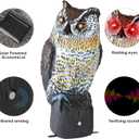 Ruolan Plastic Owl,Brid Owl with Flashing Eyes&Frightening Sound for Garden Yard Outdoor