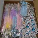 Janinka 48 Pcs Princess Party Favors 24 Tiara Crown for Little Girls 24 Glitter Star Fairy Wand Princess Crowns for Kids Birthday Party Accessories for Little one