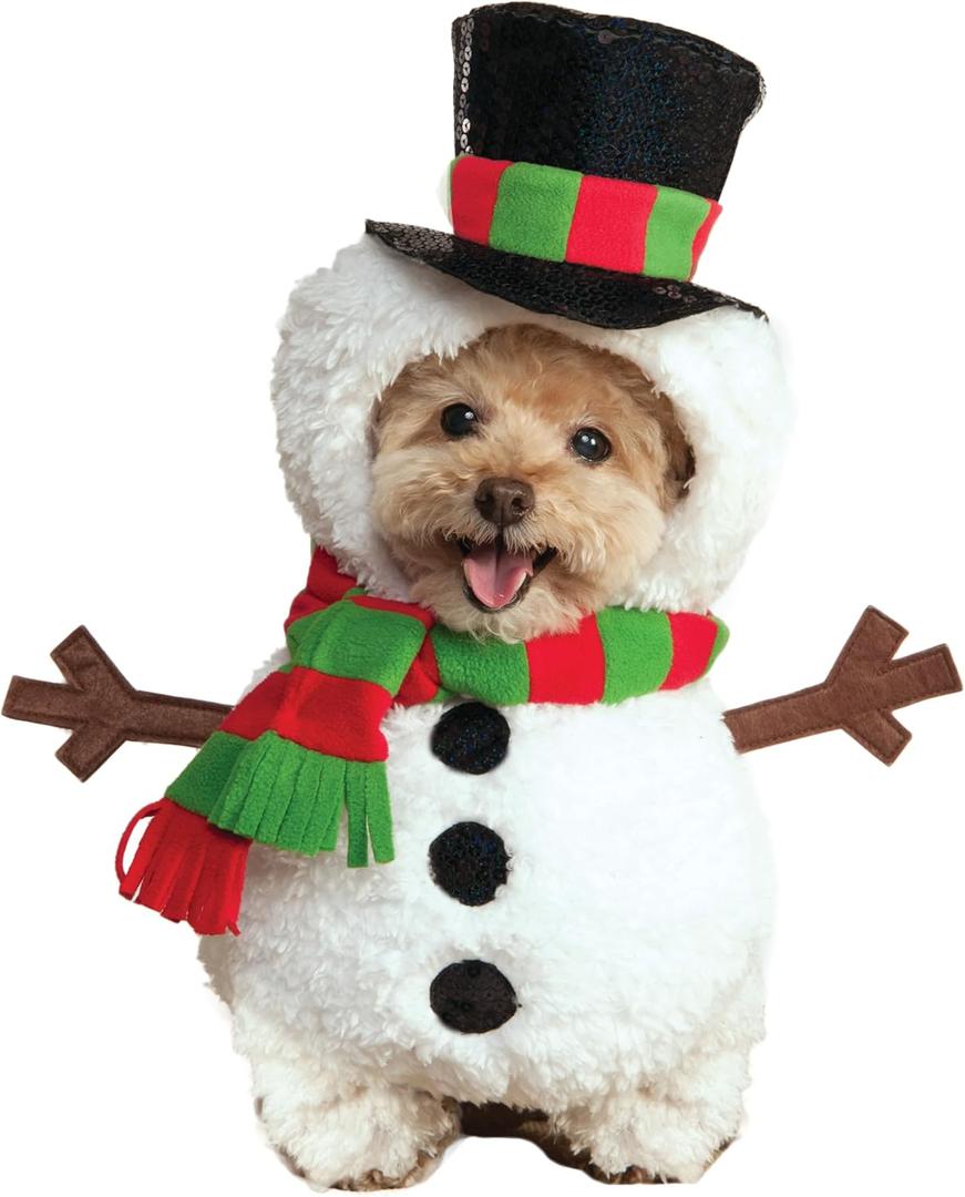 Rubies Walking Snowman Pet Costume for Dogs or Cats, Medium (Medium (Pack of 1), White)
