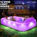 Extra Large Inflatable Pool With Lights,Upgraded Solar Powered Blow Up Pool For Adults,Inflatable Kids Swimming Pool with Seat& Backrest,Big Inflatable Kids Pool For Backyard,120x73x20IN-White