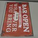 VSIIKO Bar Open and Cheers Funny Metal Tin Sign Home Bar Signs for Man Cave Coffee Small Vintage Wall Decor for Men 8x12 Inch2pcs