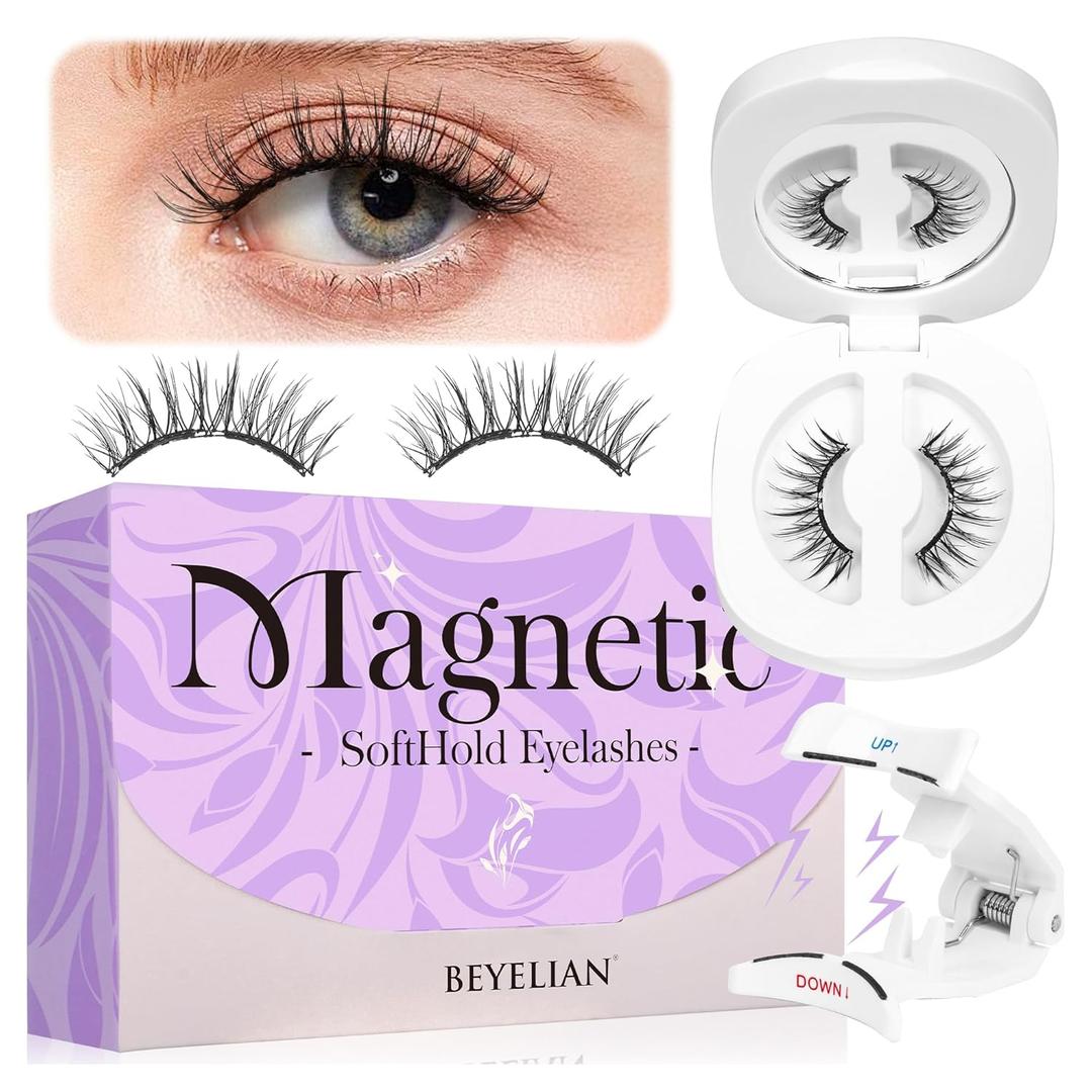 BEYELIAN Magnetic Eyelashes with Applicator, Soft Magnetic Lashes Natural Look Comfortable & Secure Fit Easy to Apply Reusable SME35-2