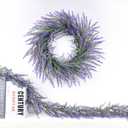 24 Inch Large Lavender Summer Wreath for Front Door, Porch, Window - Large Artificial Lavender Purple Outside Indoor Wreath for Home, Farmhouse Decor - Spring, Summer, Fall, All Seasons