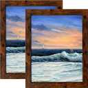 LUCKYLIFE 8x10 Picture Frame Dark Brown for Wall Mounting or Tabletop Display, 2 Pack