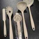 Silicone Cooking Utensils Set - 446F Heat Resistant Kitchen Utensils,Turner Tongs,Spatula,Spoon,Brush,Whisk,Kitchen Utensil Gadgets Tools Set for Nonstick Cookware,Dishwasher Safe (BPA Free) (Khaki)