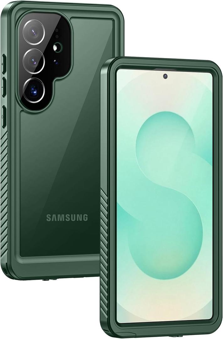 Lanhiem for Samsung Galaxy S25 Ultra Case, IP68 Waterproof Dustproof, Built-in Screen Protector, Rugged Full Body Shockproof Protective Cover for Galaxy S25 Ultra 5G 6.9 Inch, Green
