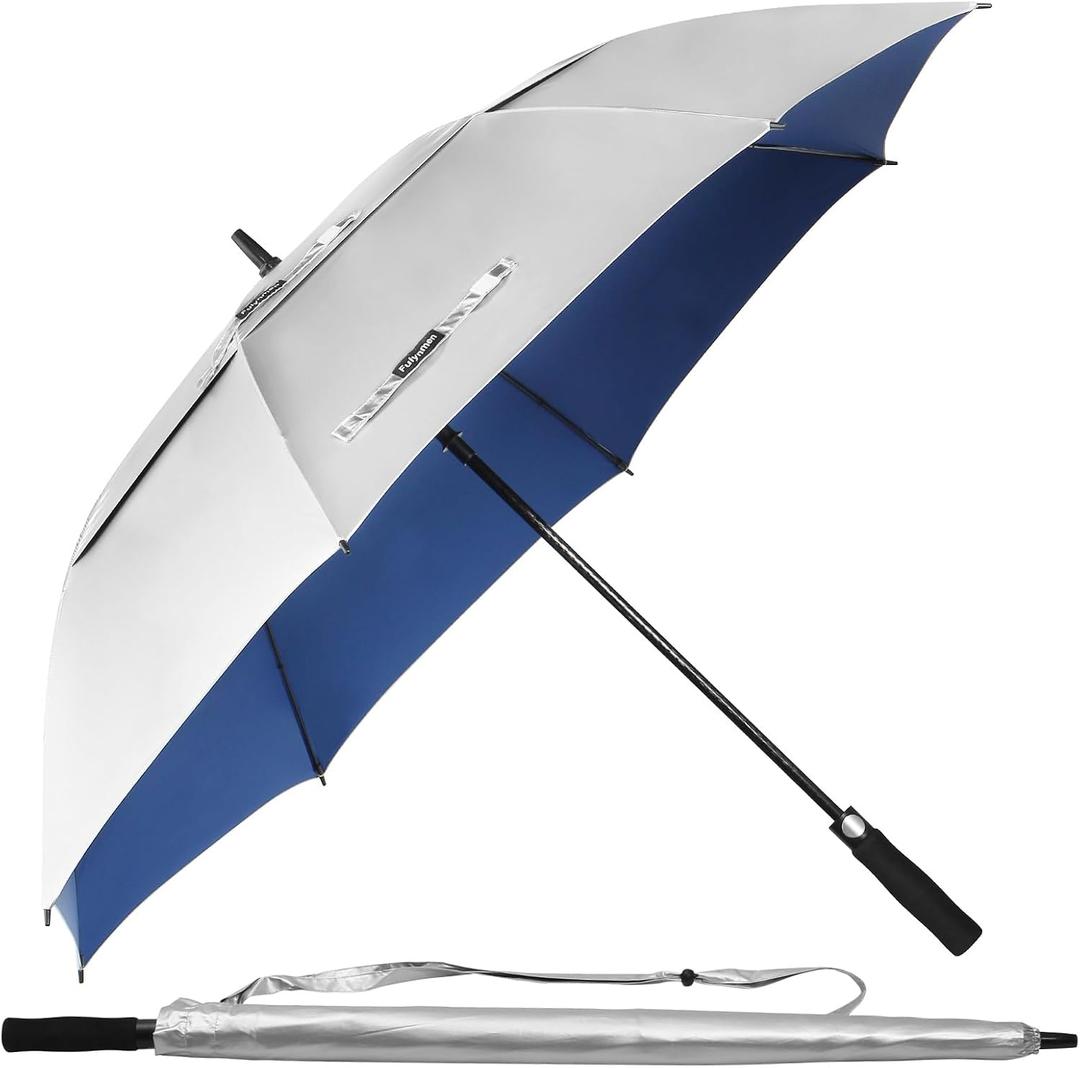 68/62/54 Inch UPF50+ Sun Umbrella UV Protection UV Umbrellas for Sun Protections Windproof Large Golf Umbrella Auto Open and Vented Double Canopy Umbrellas for Rain