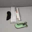 Carpet Rake for Pet Hair Removal Tool - 4 in 1 Pet Hair Remover Kit for Dog Cat Fur Remover, Contain 60" Adjustable Rubber Broom, Glove, Magic Brush and Scraper for Furniture,Short Pile Carpets, Mats (Pearl White)