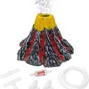 Aquarium Air Bubbler Decoration Kit, Fish Tank Air Stone Set, Realistic Volcano Ornaments with Full Accessories. (Volcano Kit-S)