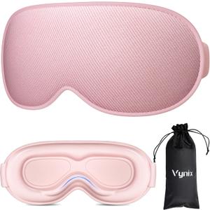 Sleep Mask for Women Men - 100% Blackout Eye Masks for Sleep, Lash Extensions 3D Contoured Sleeping Mask, Soft Adjustable Light Blocking Eye Cover Blindfold for Travel, Pink