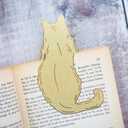 2 x Literature Brass Bookmark - Metal Bookmark, Paper Clip, Brass Page Markers, Book Lover Gifts for Women, Birthday Teacher Christmas Gifts for Women (Cat)