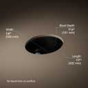KOHLER K-2209-7 Caxton 17" Oval Undermount Bathroom Sink, Oval Basin, Overflow Drain, No Faucet Holes, Black Black