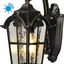 DEWENWILS Dusk to Dawn Outdoor Wall Light, Waterproof Exterior Light Fixture, Black Roman 17.7" H Wall Mount Sconce Porch Lights, Outside Wall Lantern for House, Garage, Patio, E26 Socket