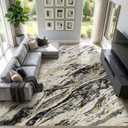 Area Rugs for Living Room: 10X14 Abstract Washable Rug Modern Neutral Large Soft Stain Resistant Non-Slip for Bedroom Dining Room Indoor Home Office Carpet - Black Gold